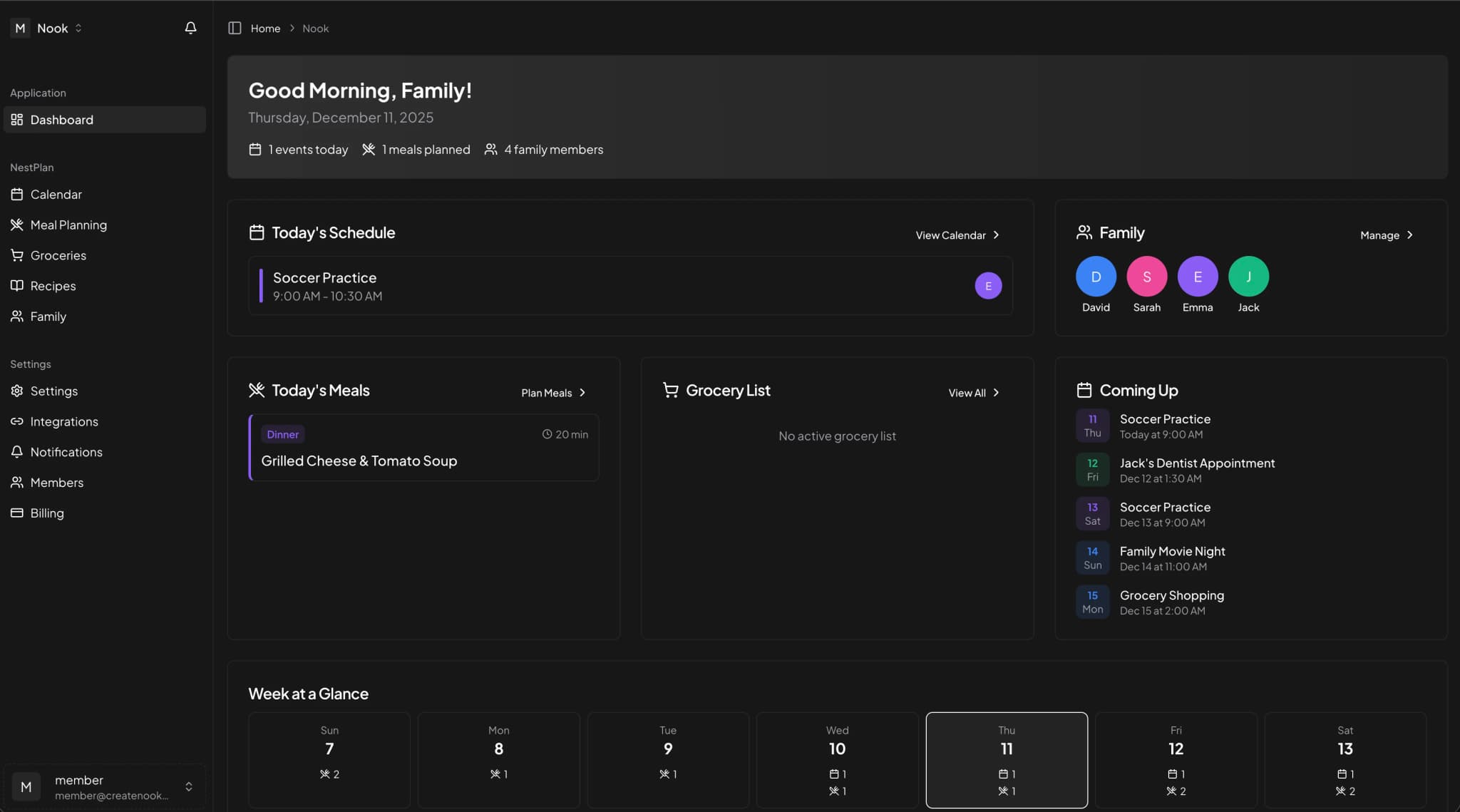 Meal Planning Interface
